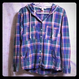 Adam Levine Hooded Button-Down Shirt